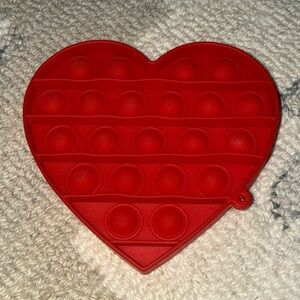 Heart Shaped Pop It Fidget Toy - Red